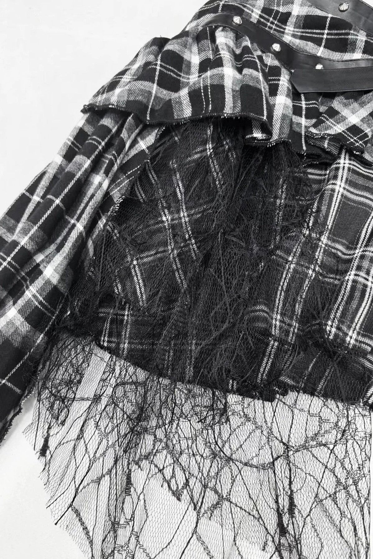 Asymmetrical Plaid Tiered Mini Skirt