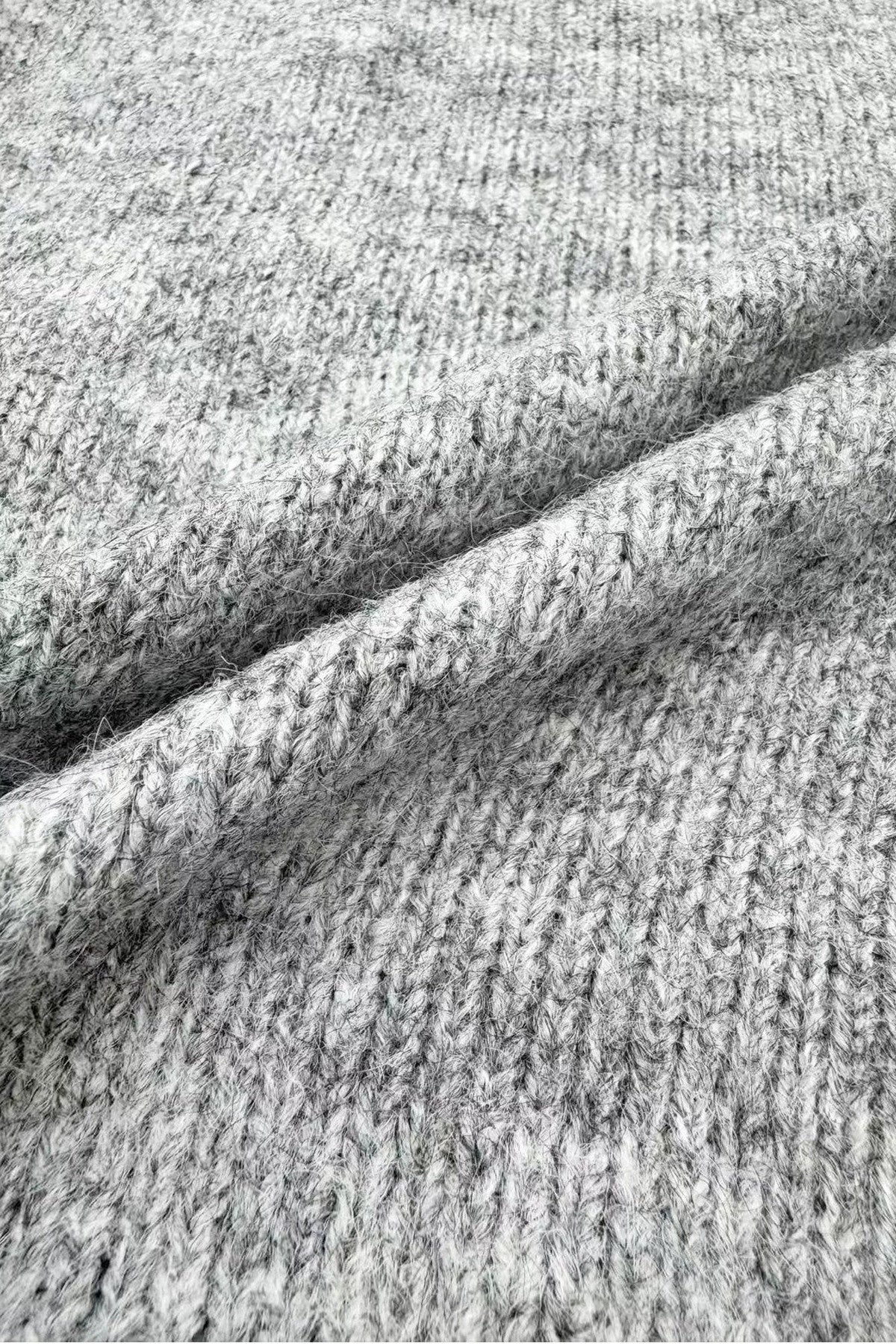 Gray Off-Shoulder Bow Sweater