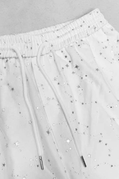 Y2K Star Sequin Wide-Leg Pants
