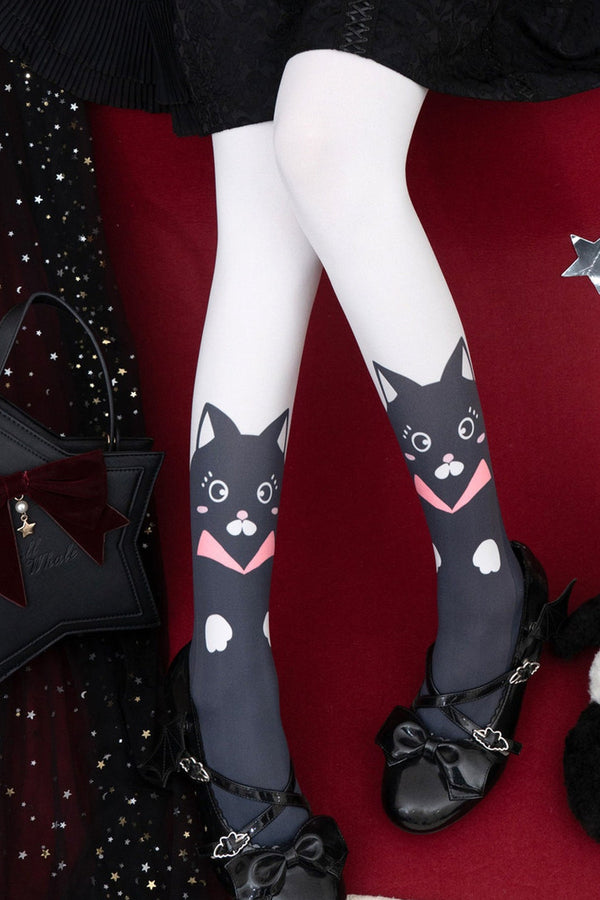 Cat Print Tights