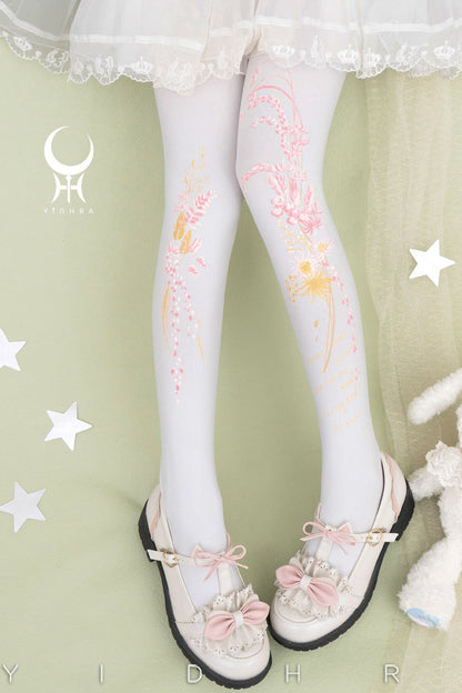 Floral Print Tights