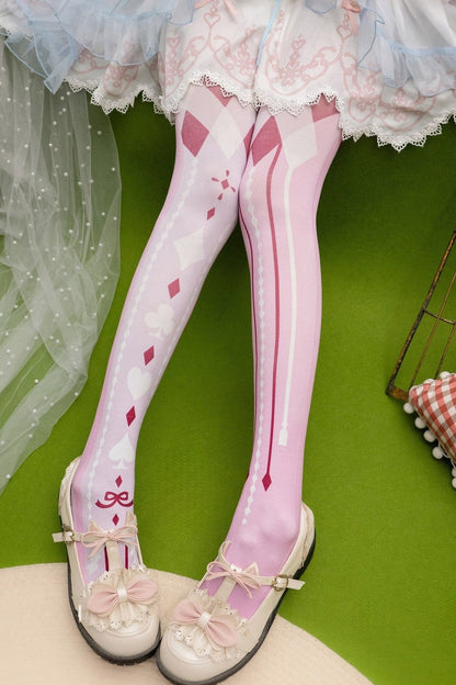 Playing Card Print Tights