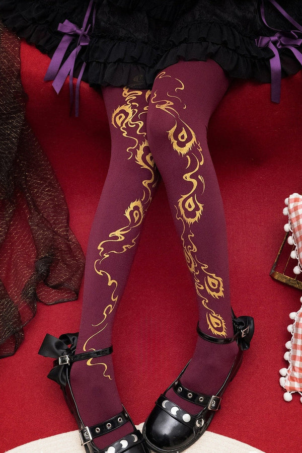Lolita Phoenix Feather Velvet Tights
