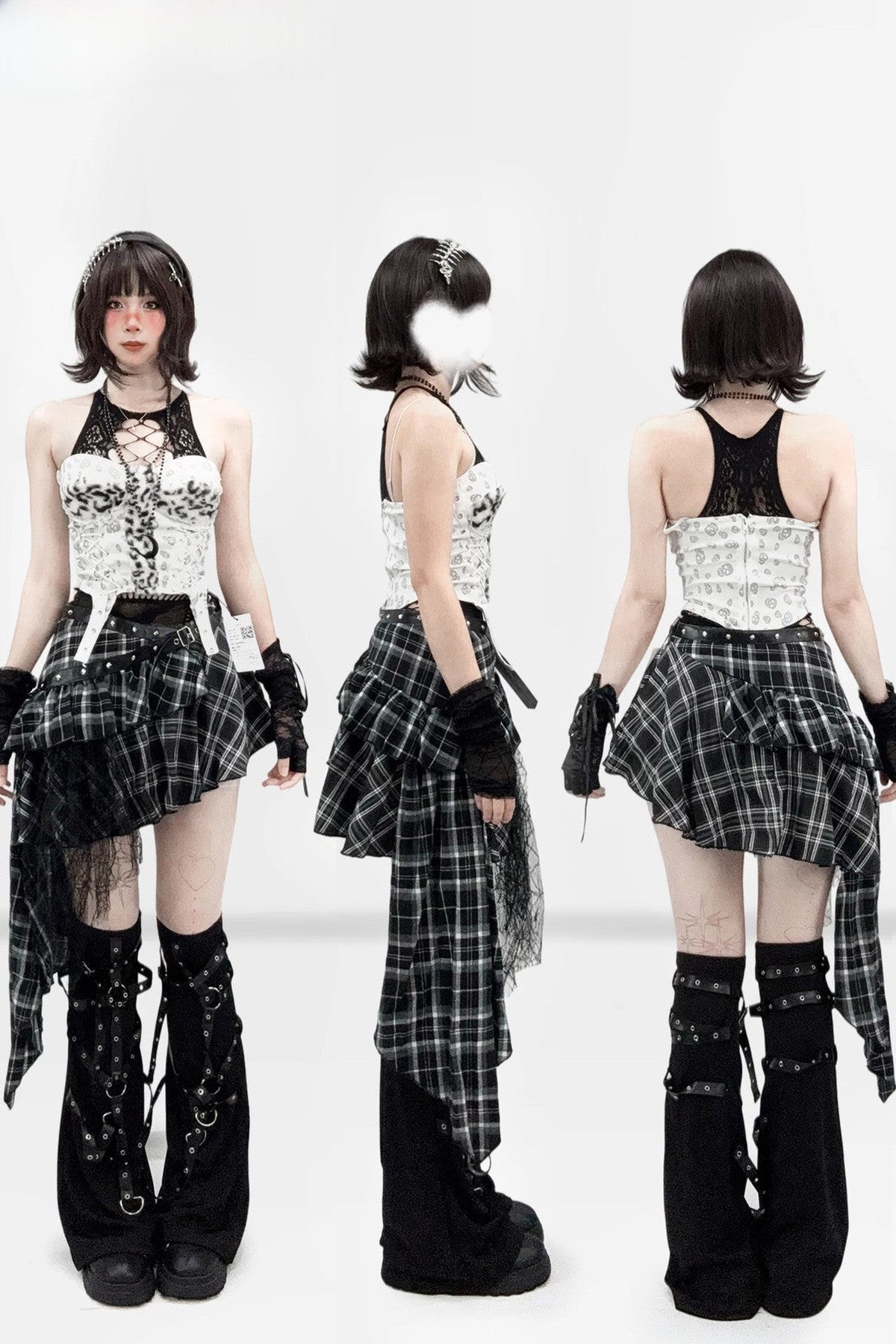 Haut bandeau rembourré asymétrique à imprimé léopard