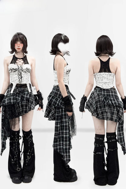 Haut bandeau rembourré asymétrique à imprimé léopard