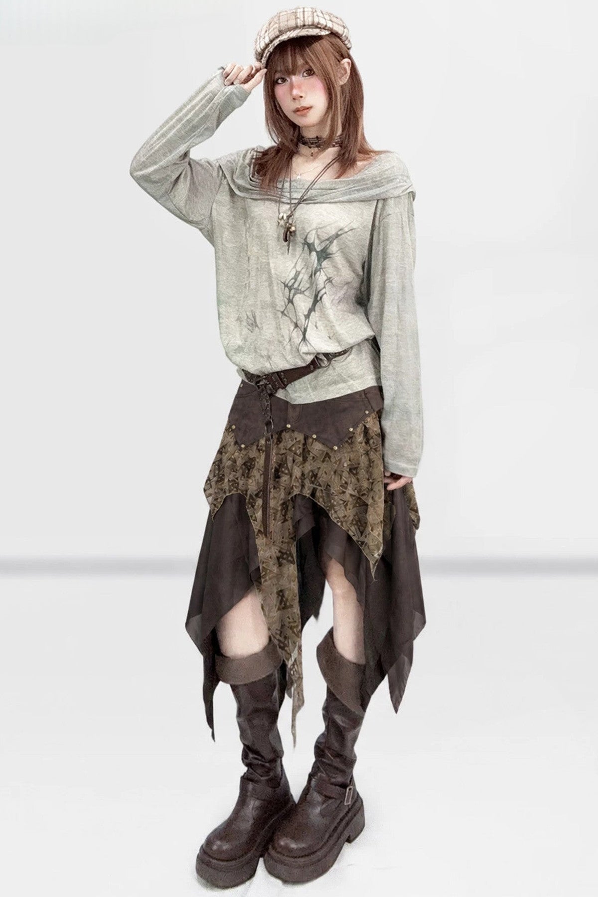 Lockerer Hoodie mit Vintage-Print