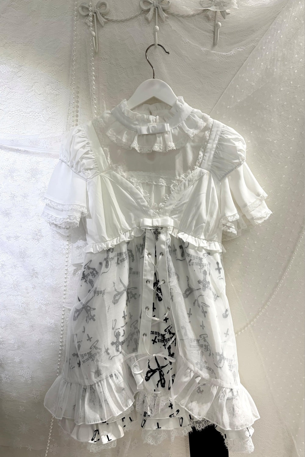 Robe camisole en verre d'ange d'hiver + haut + extérieur
