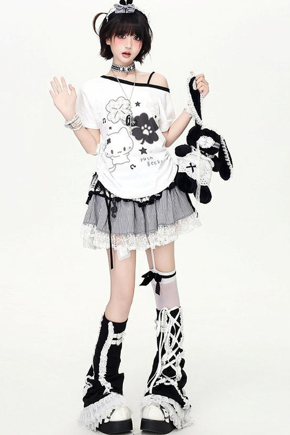 Gothic Piano Ruffle Skirt