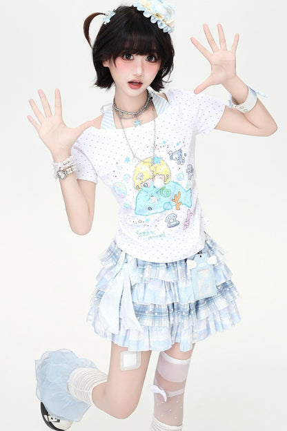 Dreamy-Cute Marine Candy Top