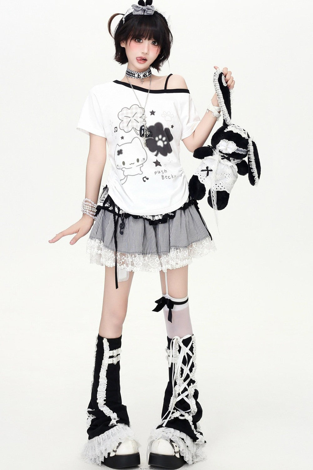 Gothic Piano Ruffle Skirt