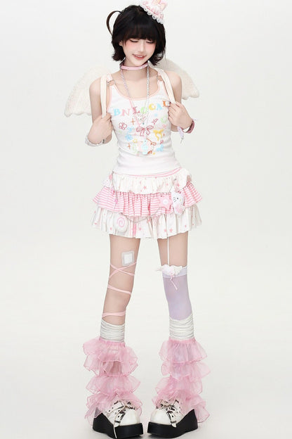 Candy Star Ruffle Skirt + Vest
