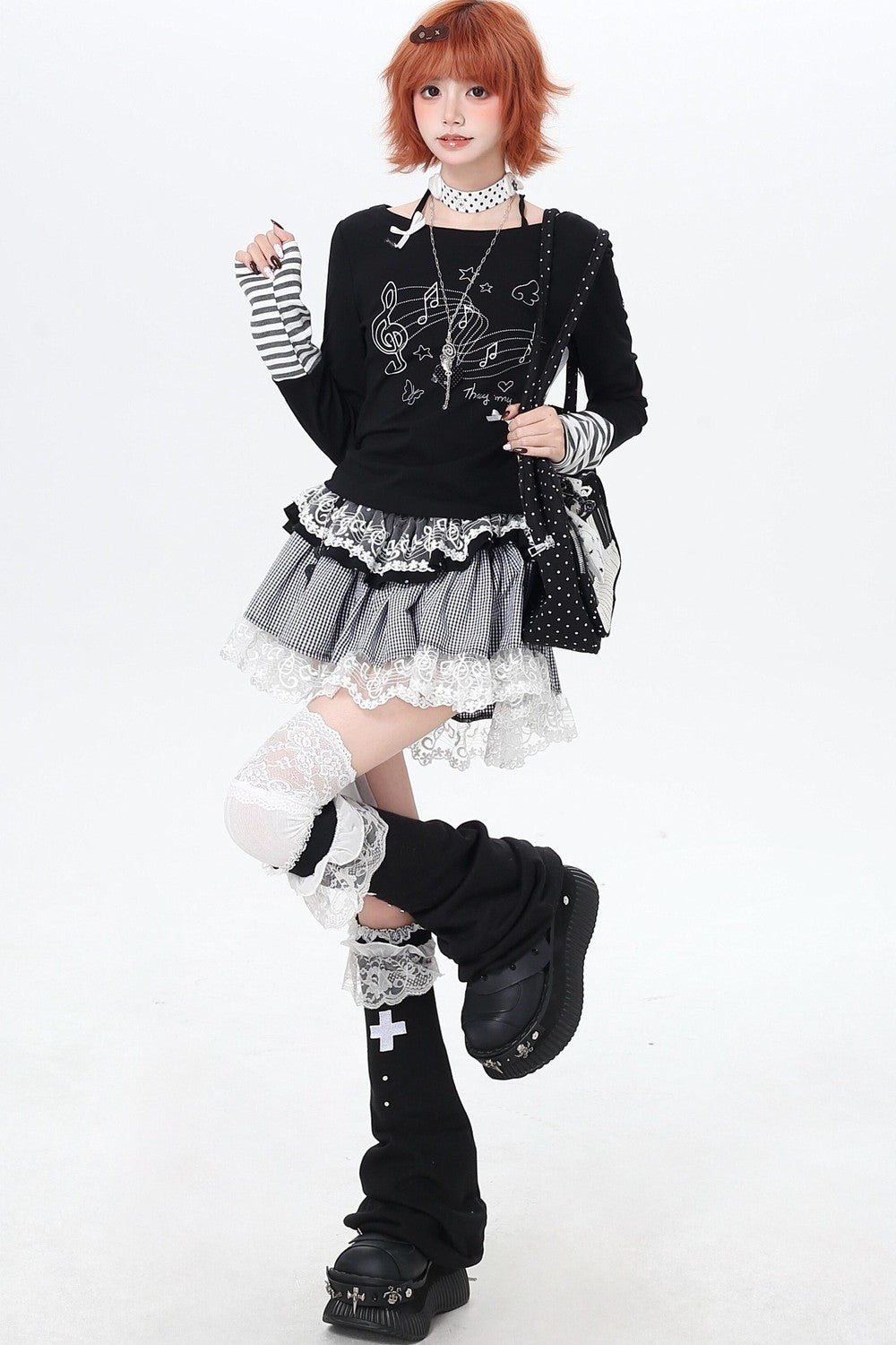 Gothic Piano Ruffle Skirt