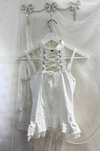 Robe camisole en verre d'ange d'hiver + haut + extérieur