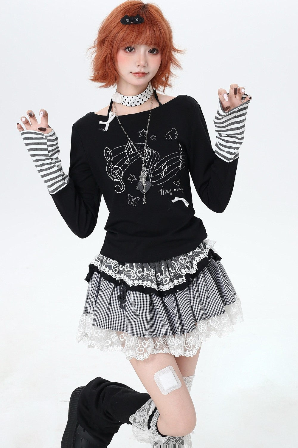 Gothic Piano Ruffle Skirt