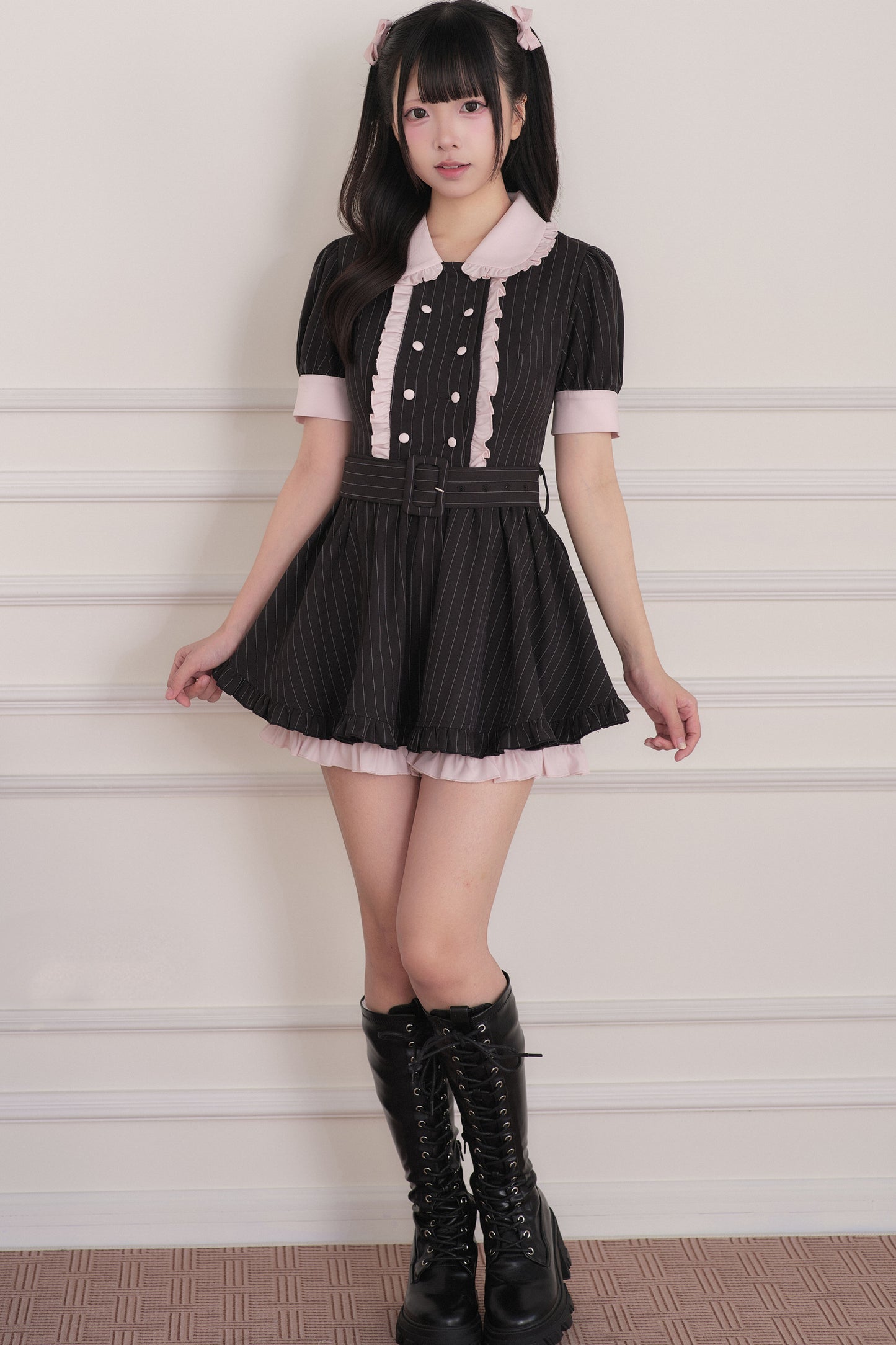 Ryousangata-Idolkleid mit Doppelschleife + kurze Hose