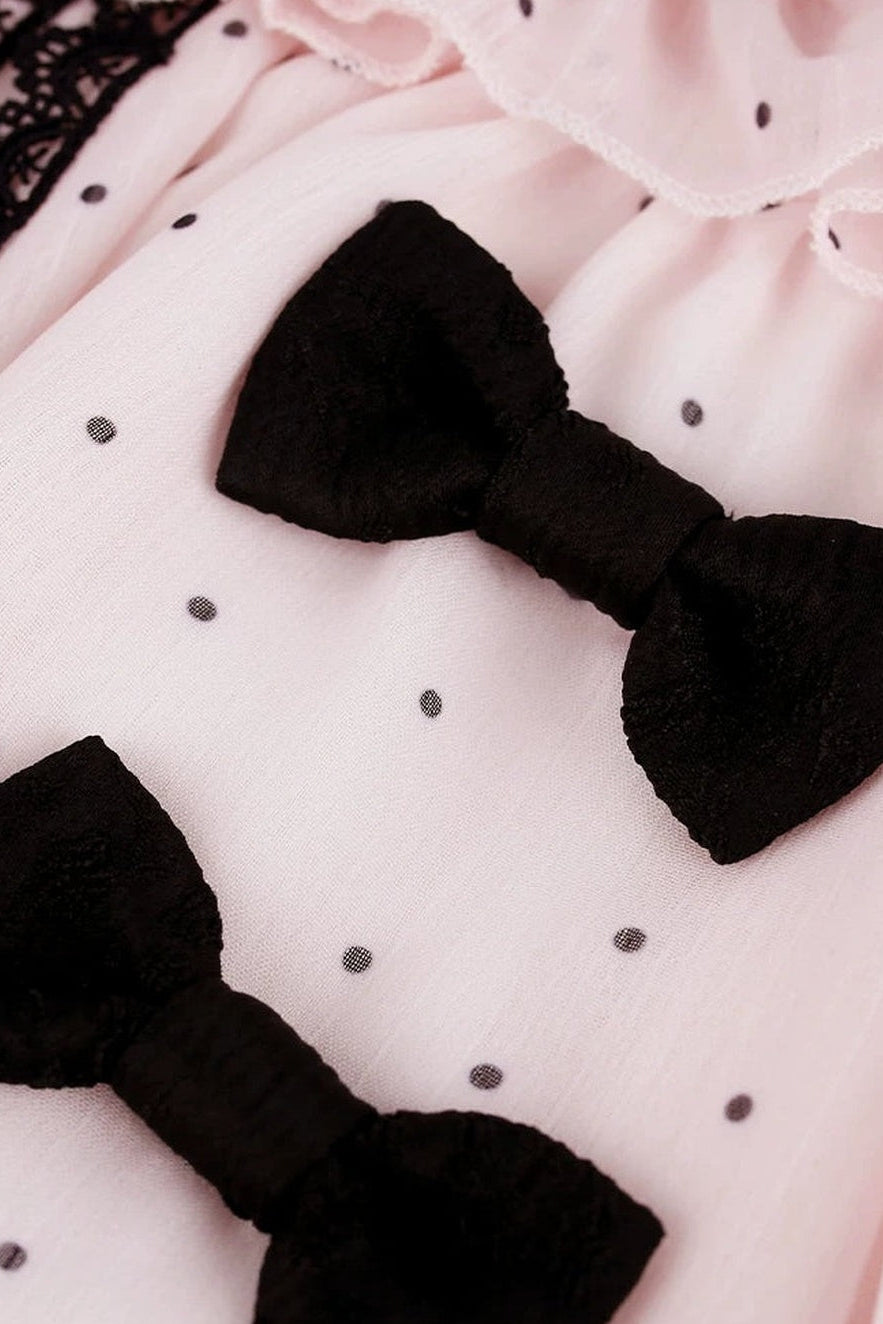 Pink Polka Dot Top And Skirt Set-Up