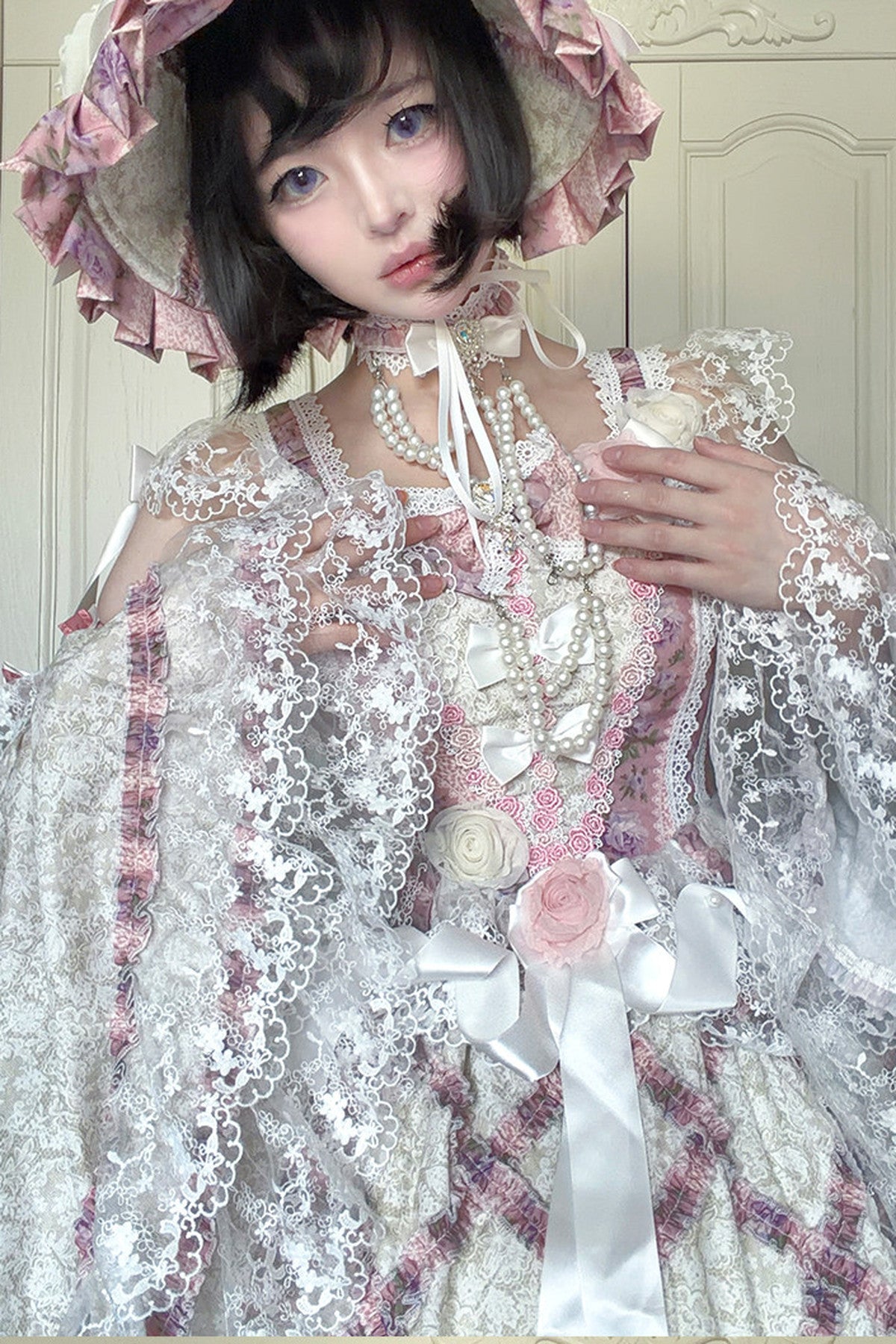 Detachable Sleeve Floral Lolita Dress Set