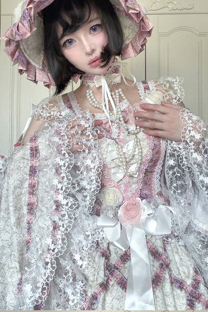 Detachable Sleeve Floral Lolita Dress Set