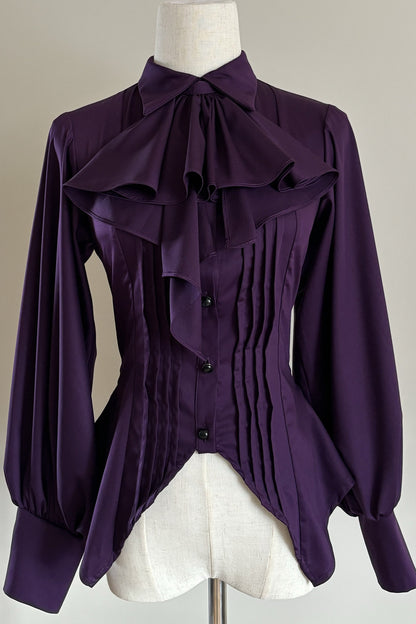 Gothic Ruffle Collar Long-Sleeved Shirt