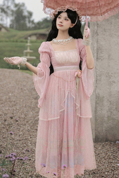 Ölgemälde-Lolita-JSK-Set mit hoher Taille