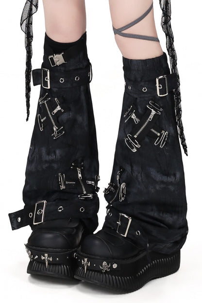 Punk Safety Pin Leg Warmers