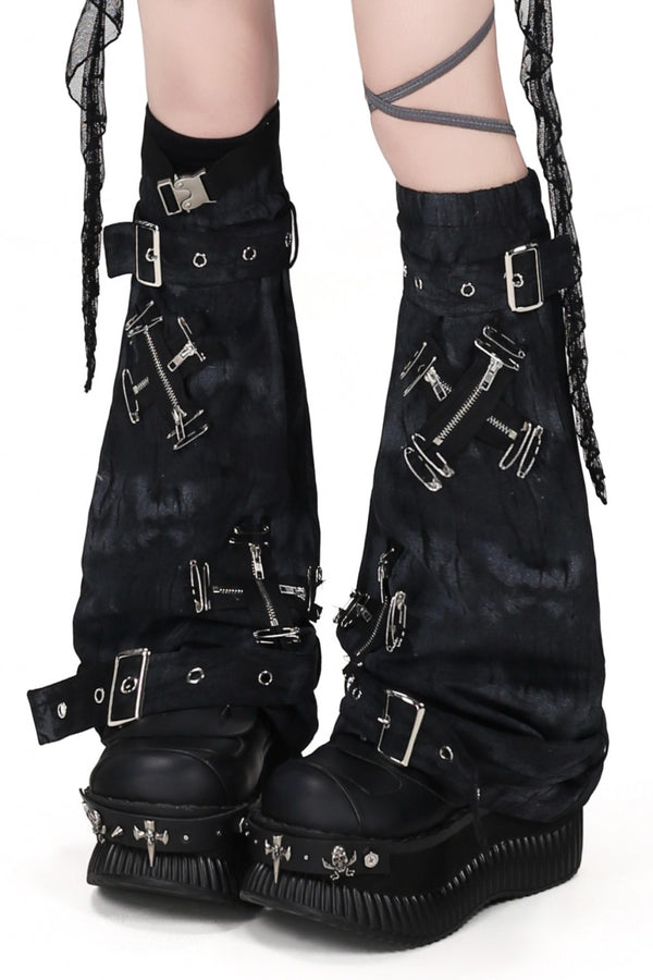 Punk Safety Pin Leg Warmers