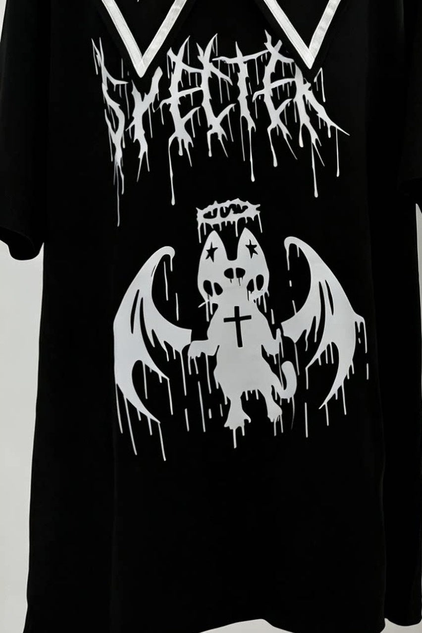 Teufelsgeist-Matrosenkragen-T-Shirt