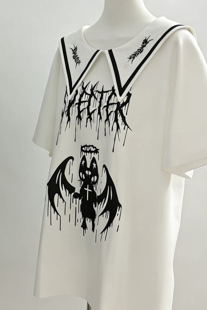Teufelsgeist-Matrosenkragen-T-Shirt