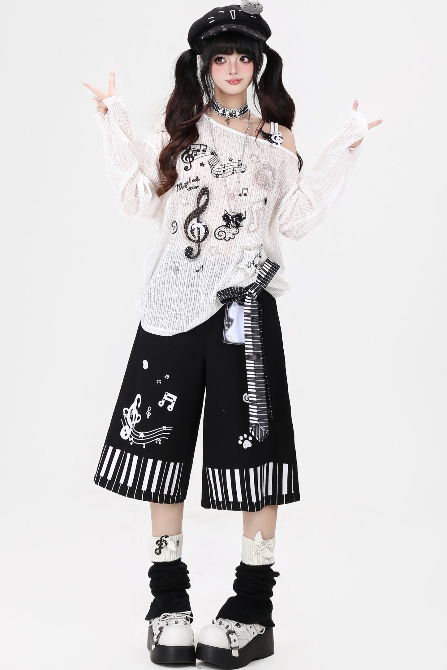 Musical-Off-Shoulder-Oberteil