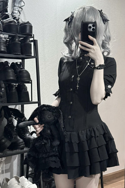 Melancholy Jellyfish Gothic Short Sleeve Dress