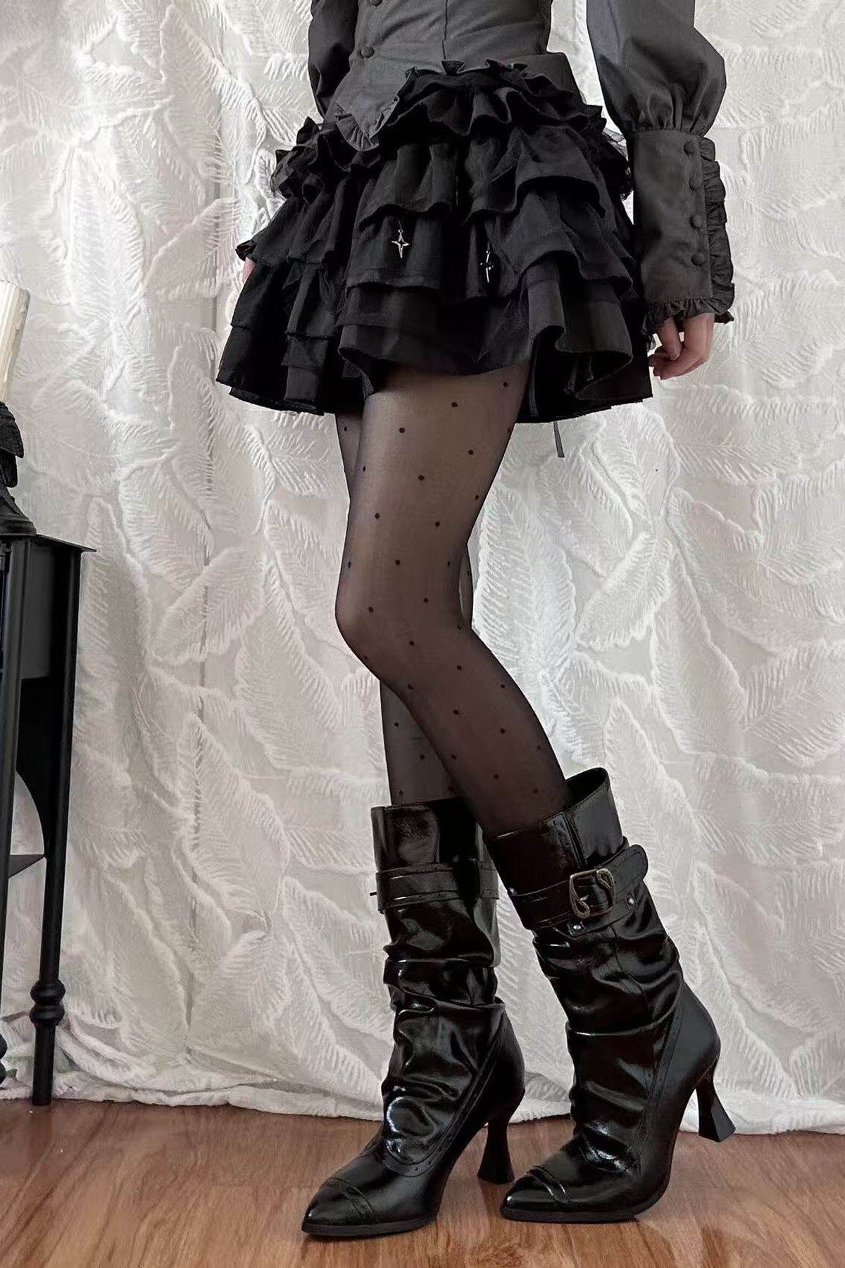 Pointed Toe High Heel Stacked Boots