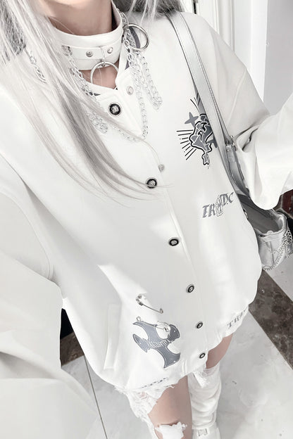 American Retro Embroidered Baseball Jacket