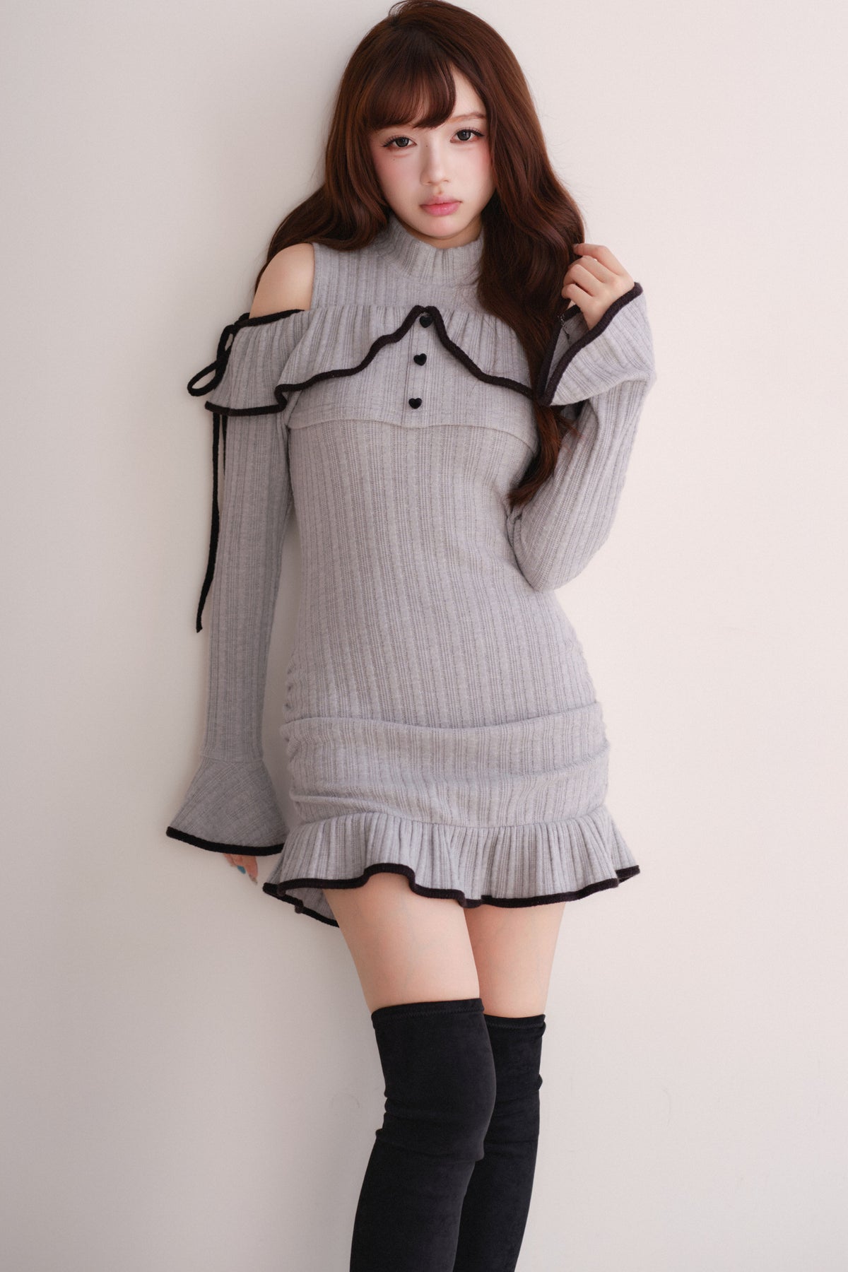 Set con abito gilet in maglia e top