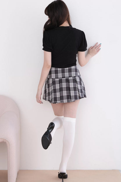 [Pre-order Item] Jirai Kei Plaid Pleated Set-Up