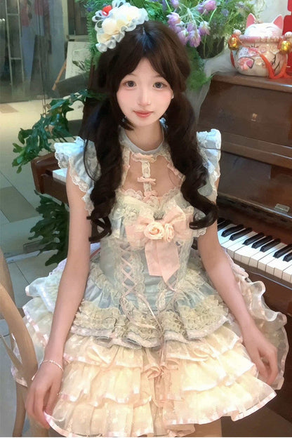 [Pre-order] Rose Ribbon Fairy Princess Dress + Accessories