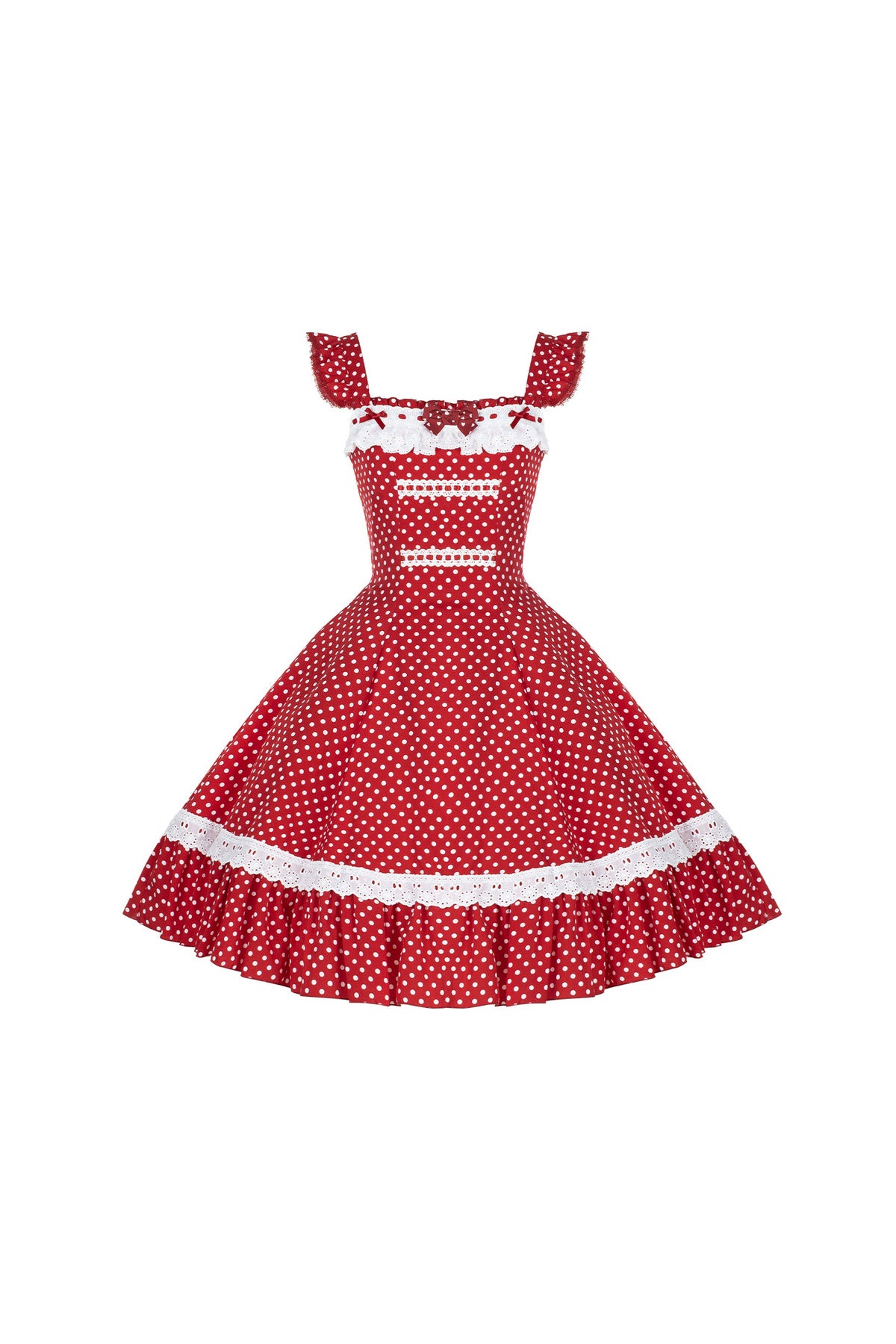 Polka Dot Ruffled Dress With Base Top Set-Up