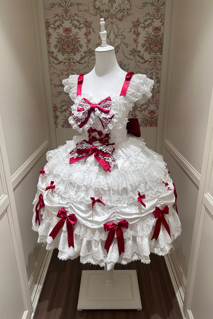 Silk Satin Doll-Like JSK Strap Dress