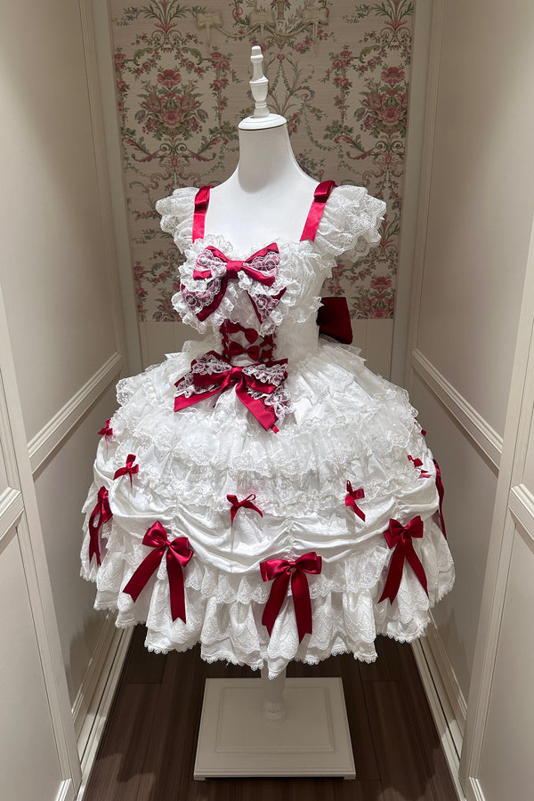 Silk Satin Doll-Like JSK Strap Dress