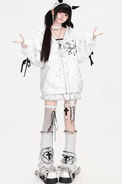 Star Night Hooded Jacket Skirt Set-Up