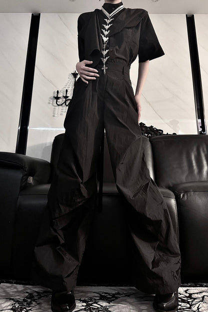 Fifth-Generation Top and Pleated Wide-Leg Pants Set