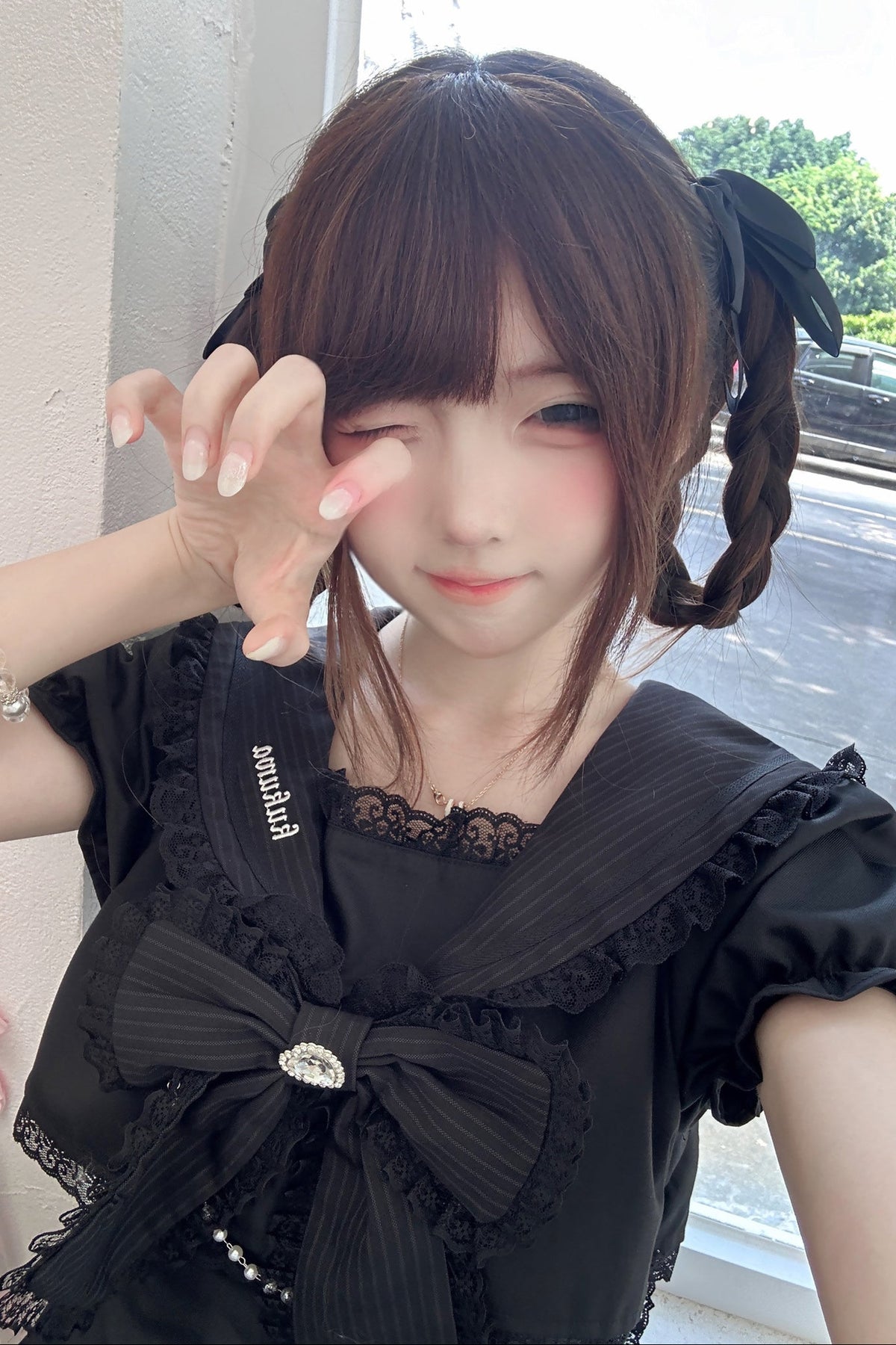 Sweet Gothic Sailor Lace Dress