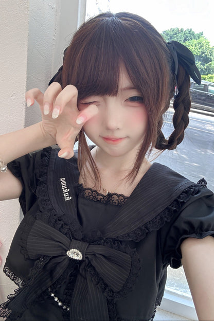 Sweet Gothic Sailor Lace Dress