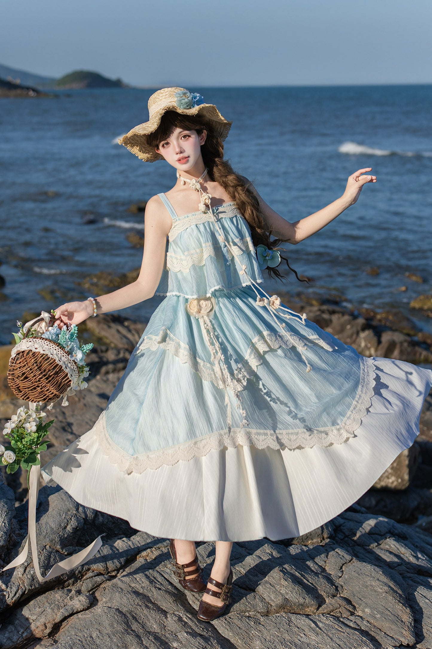 Twin Camisole And Irregular Hem Skirt Set-Up