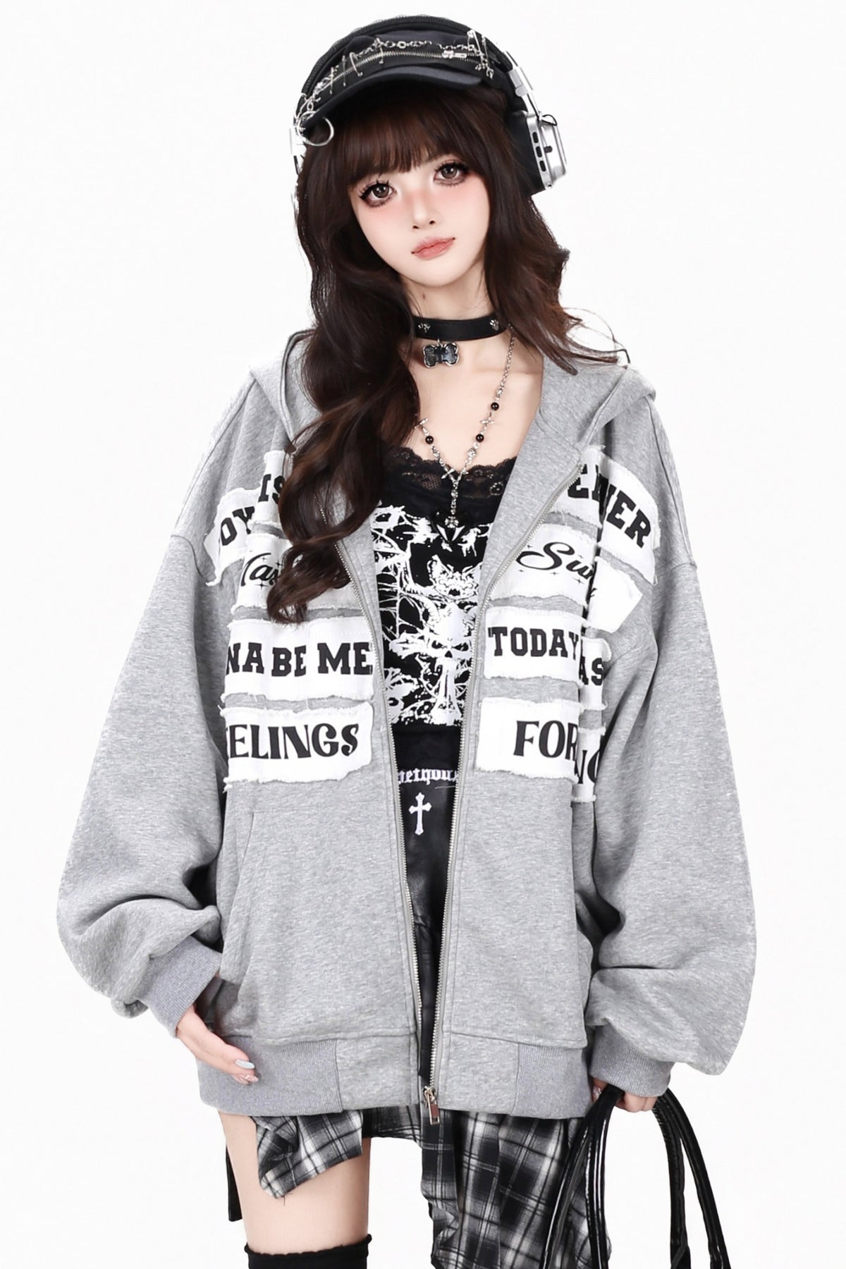 Letter Patch Hooded Jacket