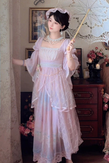 Ölgemälde-Lolita-JSK-Set mit hoher Taille