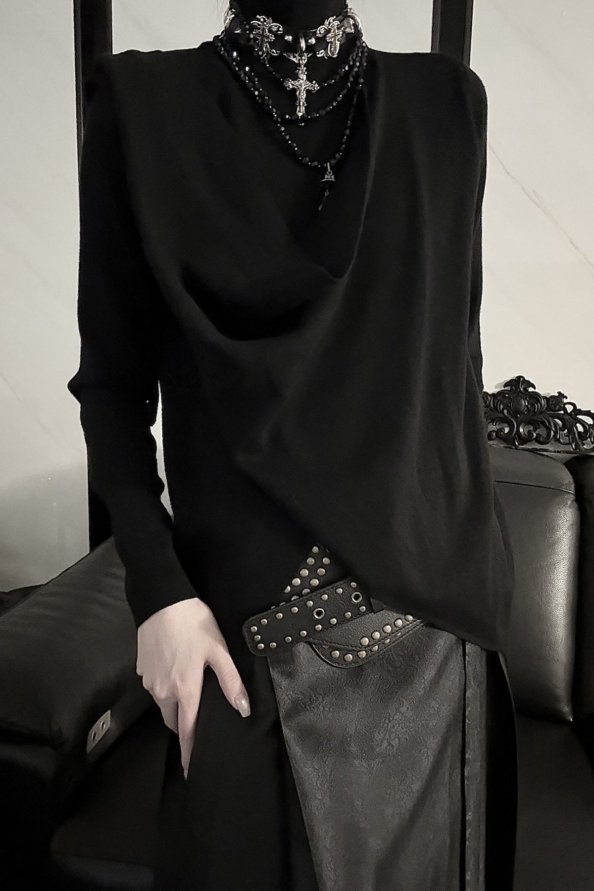 Cowl Neck Base Layer Knit Top
