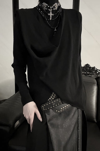 Cowl Neck Base Layer Knit Top