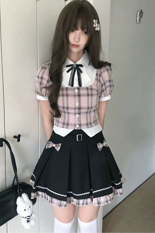 ピンクチェック学園セットアップ
