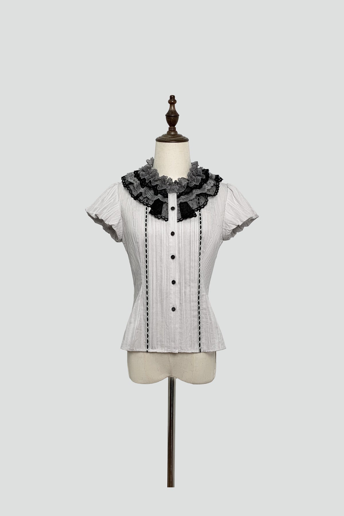 Ruffle Collar Shirt and Dress Set-Up