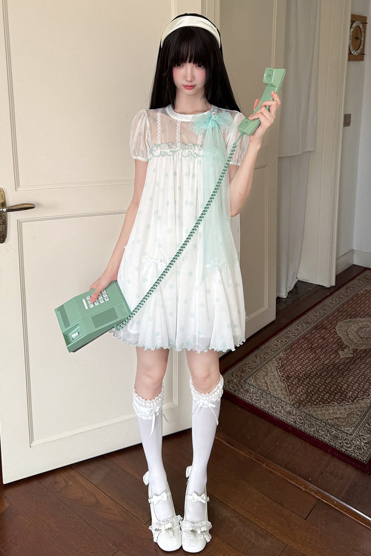 Three-Layer Sheer Lace Babydoll Dress